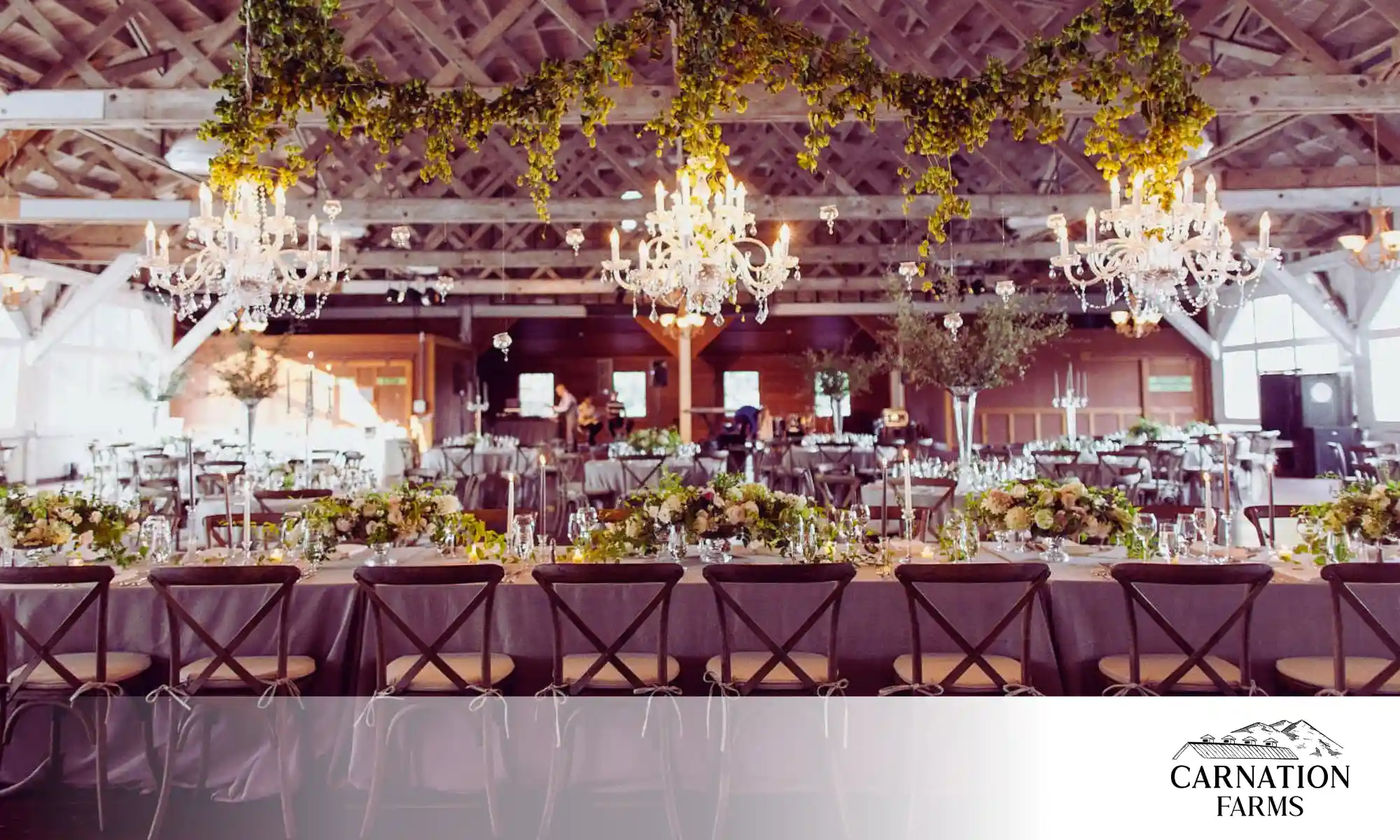Elegant wedding reception at Carnation Farms.